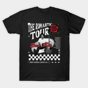 The Romantic Tour 2026 Vintage Concert Graphic Tee Front